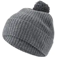Falke Hat with Pompom sneldrogend warm kasjmier muts unisex grijs - maat ONESIZE