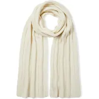 Falke Scarf in Rib sneldrogend warm kasjmier wintersjaal unisex wit - maat ONESIZE