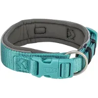 Trixie Halsband Hond - Premium Extra Breed Aqua/Grafiet Grijs - 40-48x4 cm, Verstelbaar, Reflecterend