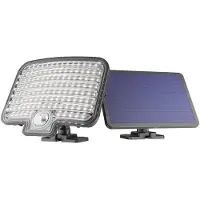 HOFTRONIC™ Colby LED Solar Wandlamp buiten met bewegingssensor - Incl. Schemersensor - Los zonnepaneel solar schijnwerper - IP44 waterdicht - 120 LED's - 7 watt