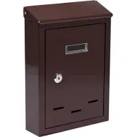VOREL Brievenbus met 2 sleutels - Bruin - 285x200x60 mm