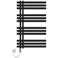 LuxeBath Badkamer radiator middenaansluiting 600x1000 mm zwart mat met verwarmingselement 600W