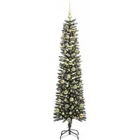 vidaXL Kunstkerstboom met 300 LED Groen 180 cm PVC en Plastic en Staal