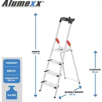 Hailo Trapladder XXL Easyclix Zilver, zwart 4 90 x 13 x 147 cm