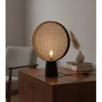 Lyora Tafellamp Tiera Ø 35cm rotan met zwart