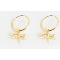 Sissy-Boy Goldplated oorbellen met libelle