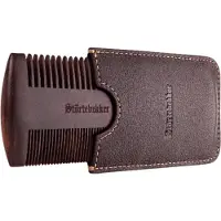 Störtebekker Premium Baardkam van Hout met Handgemaakt Lederen Etui - Beard Comb met Tweezijdige Vertanding voor Elk Baardtype - Perfect Cadeau-idee