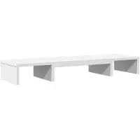 vidaXL Monitorstandaard verstelbaar 80x24x10,5 cm bewerkt hout wit