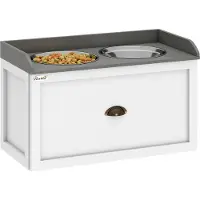 PawHut Futterstation met Lade D08-041V00 - wit/grijs