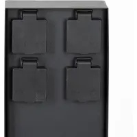 Ks Verlichting - tuinstopcontact - Charge 4 - buitenstopcontact - zwart - waterdicht - 4 stopcontact - paal