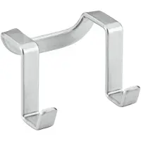 Metaltex - Dubbele haak - Handdoekhaak - Theedoekhouder - Handdoekrek - Inclusief beschermdoppen - Zilvergrijs - 6x4cm