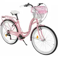 DaviBikes Amelia – Kinderfiets – 24 inch – 7 versnellingen – Shimano – V-brake – 130-165 cm – Roze/Zwart – Meisje