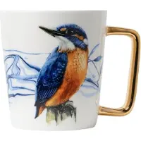 Heinen Delfts Blauw Mok Ijsvogel D 8,5 H 9,5 Cm