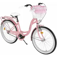 DaviBikes Amelia – Kinderfiets – 24 inch – 1 versnelling – Terugtraprem – 130-165 cm – Roze/Zwart – Meisje
