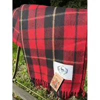 R&D Leder Wollen Tartan plaid Wallace - warm - tijdloos - 100% wol - Duurzaam - natuurlijk - cadeautip!