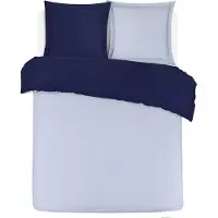 Vision Home VISION Bicolor - Tweezijdig omkeerbaar Dekbedovertrekset - 100% katoen: zacht en soepel - Tweepersoons - Dekbedovertrek 200 x 200 cm met 2 bijhorende slopen - Blauw/grijs - Oekotex gecertificeerd
