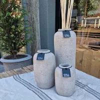 Still -flesvaas | Large | kleur LIGHT (BEIGE/ZAND) aardewerk| hoog 45 cm