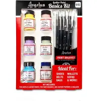 Angelus Basis Pastel Set voor leer verven – 5 kleuren 29,5 ml - 5 penselen