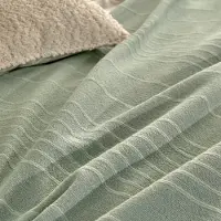 Atmosphera Plaid - salie groen - 230 x 250 cm - katoen - met franjes - bedsprei - kleed - dekentje