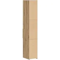 vidaXL Boekenkast met lade Zwart Eiken 30 x 42,4 x 185,2 cm