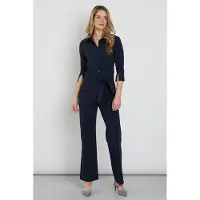 MI PIACE Travel Jumpsuit Dames Flared - Navy - Maat XS/34 - 202154