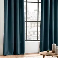 Wicotex Gordijnen - Kant en klaar - Met ophanglus 140x260cm uni polyester Navy Blauw