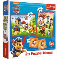 Trefl Psia Ekipa in Actie PAW Patrol 2-in-1 Puzzel- en Memoryset - 78 stukjes - Vanaf 3 jaar