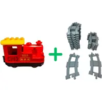 LEGO Treinmotor + 16 rails - 10874 NIEUW! Set van 17x (10874)