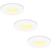 HOFTRONIC™ 3x Barcelona LED inbouwspots met kleine inbouwdiepte - 3.8 Watt - Warm wit 2700K - GU10 LED module - Dimbaar - IP44 voor binnen en buiten - Wit