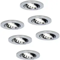 HOFTRONIC™ Set van 6 Maya LED dimbare inbouwspot - Kantelbaar - Daglicht wit 6000K - incl. 6x GU10 spot - Chroom plafondspot - IP20 voor binnen