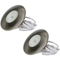 HOFTRONIC™ Set van 2 LED meubel inbouwspots Pavo RVS 3 Watt 2700K 300lm Ultra dun 12 mm