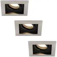 HOFTRONIC™ Set van 3 stuks Dimbare LED inbouwspot Durham 5 Watt 4000K neutraal wit Kantelbaar IP20