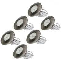 HOFTRONIC™ Set van 6 LED meubel inbouwspots Pavo RVS 3 Watt 2700K 300lm Ultra dun 12 mm