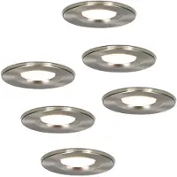 HOFTRONIC™ Set van 6 stuks Dimbare LED inbouwspot RVS Venezia 6 Watt 2700K IP65