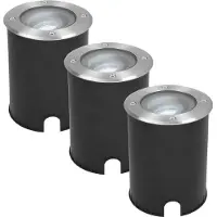 HOFTRONIC™ 3x Lilly dimbare LED Grondspot - Kantelbaar - Overrijdbaar - Rond - RVS - 6000K - 5 Watt - IP67 waterdicht - 3 jaar garantie Grondspot buiten 230V