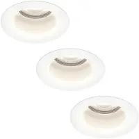 HOFTRONIC™ 3x Mari LED inbouwspot verzonken - 3.8 Watt - Daglicht wit 6000K - GU10 LED module - Dimbaar - Lagere inbouwdiepte - voor binnen en buiten - Wit