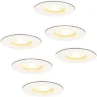 HOFTRONIC™ Set van 6 dimbare LED inbouwspots Bari wit GU10 4.5 Watt 2700K IP65 spuitwaterdicht