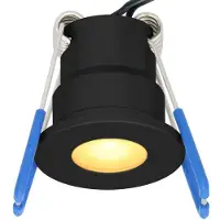 HOFTRONIC™ 12V 3W - Mini LED Inbouwspot - Zwart - Verzonken - Verandaverlichting - IP65 voor buiten - 2700K - Warm wit