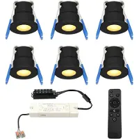 HOFTRONIC™ Milano - 6x inbouwspots veranda - Dimbaar LED - Complete set met afstandsbediening - Plug & Play - 12 Volt 3 watt - 2700K 200 lumen - IP65 waterdicht