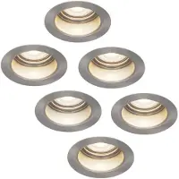 HOFTRONIC™ 6x Mari LED inbouwspot verzonken - 5 Watt - Neutraal wit 4000K - Verwisselbare GU10 - Dimbaar - voor binnen en buiten - RVS