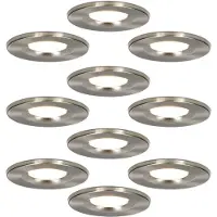 HOFTRONIC™ Set van 10 Inbouwspots - Dimbaar - 6 Watt - 2700K Warm wit licht - IP65 waterdicht - Plafondspot RVS - Venezia