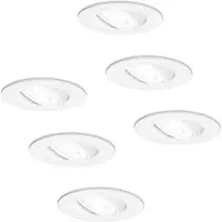 HOFTRONIC™ Set van 6 stuks dimbare LED inbouwspots Pittsburg met 5 Watt 6000K spot kantelbaar