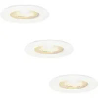 HOFTRONIC™ 3x Nola dimbare LED inbouwspot - Wit - Lage inbouwdiepte 49mm - 5 Watt - 2700K warm licht - IP65 voor binnen en buiten