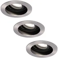 HOFTRONIC™ Set van 3 stuks Dimbare LED inbouwspot Mesa 5 Watt 6400K daglicht wit Kantelbaar IP20
