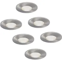 HOFTRONIC™ 6x Vegas LED inbouwspot - 3.8 Watt - Daglichtwit 6000K - GU10 LED module - Dimbaar - voor binnen - RVS