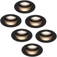 HOFTRONIC™ 6x Mari LED inbouwspot verzonken - 5 Watt - Neutraal wit 4000K - Verwisselbare GU10 - Dimbaar - voor binnen en buiten - Zwart