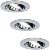 HOFTRONIC™ Set van 3 Maya LED dimbare inbouwspot - Kantelbaar - Daglicht wit 6000K - incl. 3x GU10 spot - Chroom plafondspot - IP20 voor binnen