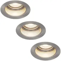 HOFTRONIC™ 3x Mari LED inbouwspot verzonken - 5 Watt - Neutraal wit 4000K - Verwisselbare GU10 - Dimbaar - voor binnen en buiten - RVS