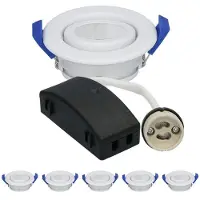 HOFTRONIC™ Set van 6 Peru LED inbouwspots - Kantelbaar armatuur - GU10 fitting - IP65 waterdicht - LED inbouwspot badkamer en buiten - Wit