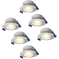 HOFTRONIC™ Set van 6 Lima LED inbouwspots - Kantelbaar - 4000K - Neutraal wit - IP65 waterdicht en stofdicht - Buiten - Badkamer - GU10 verwisselbare lichtbron -